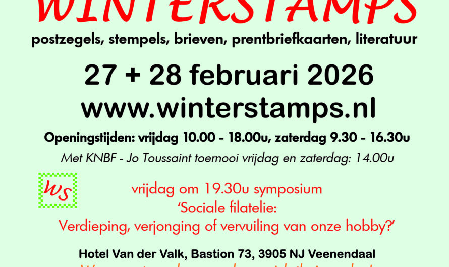 WINTERSTAMPS 2026: 27+28 februari, Van der Valk, Veenendaal